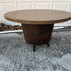 Whiskey Barrel Table
