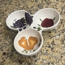 Celebrating home Sonoma Villa Fruit Design Ceramic Divided Serving Dish
