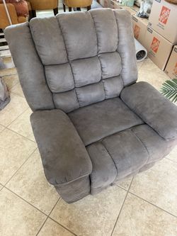 Oversized Faux Leather Manual Recliner Chair
