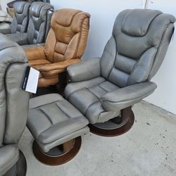 Leather Swivel Chair-Faringdon 