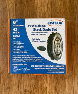 OSHLUN 8-Inch 42 Tooth Stack Dado Set with 5/8-Inch Arbor Model: SDS-0842