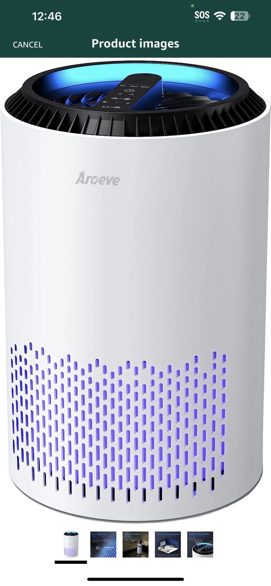 ROEVE Air Purifiers for Home, HEPA Air Purifiers Air Cleaner For Smoke Pollen Da