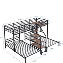 Triple Twin Bunk Bed 
