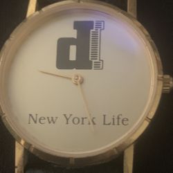 New York Life Slim Watch With Leather Band