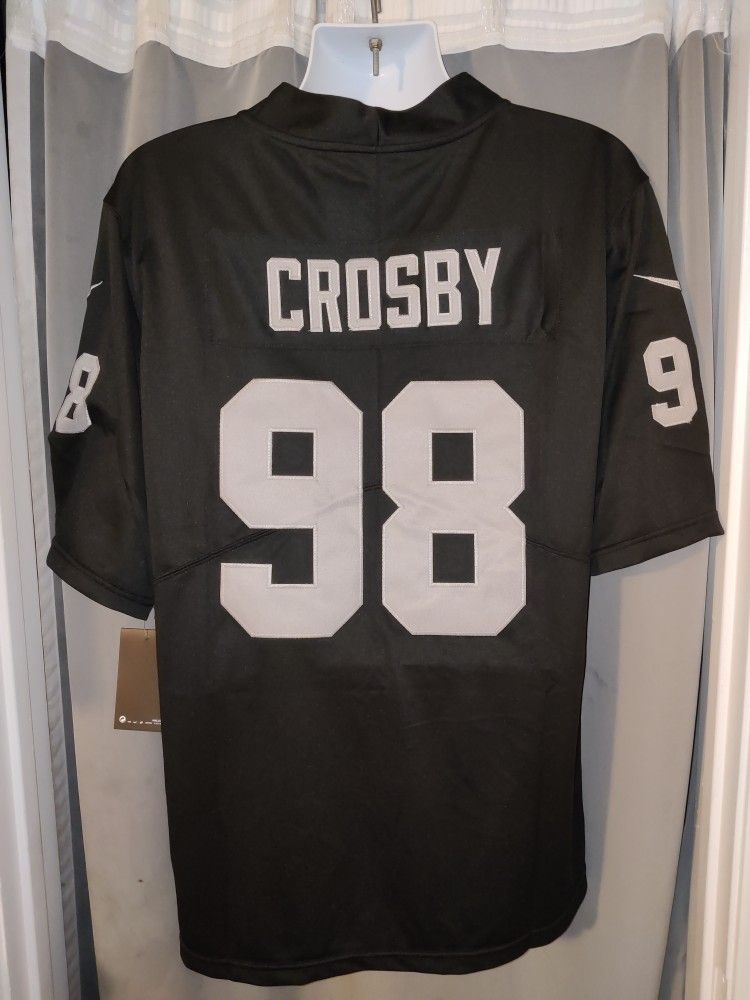 New Men's Raiders Crosby Black Jerseys Stitched
