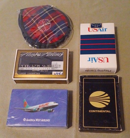 Vintage Airline Playing Cards & PanAm Eye Shades, 1970's, READ BELOW 