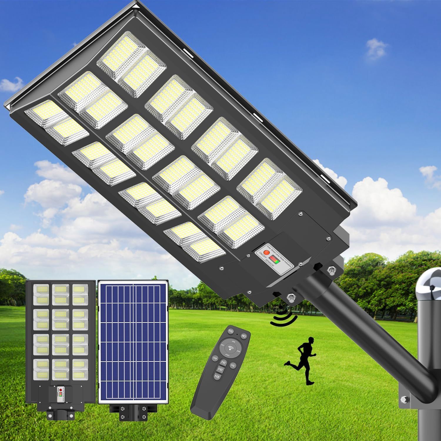 LED Solar Street Lights Outdoor - 2000W Security Solar Flood Lights, NIB