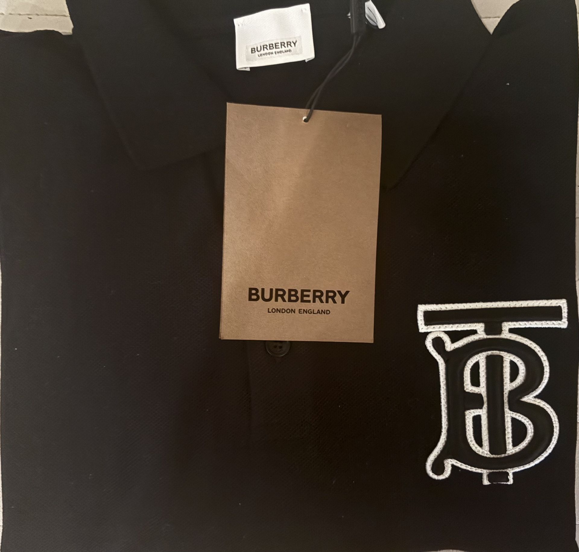 Men’s Burberry TB Monogram Short Sleeved Pique Polo Shirt