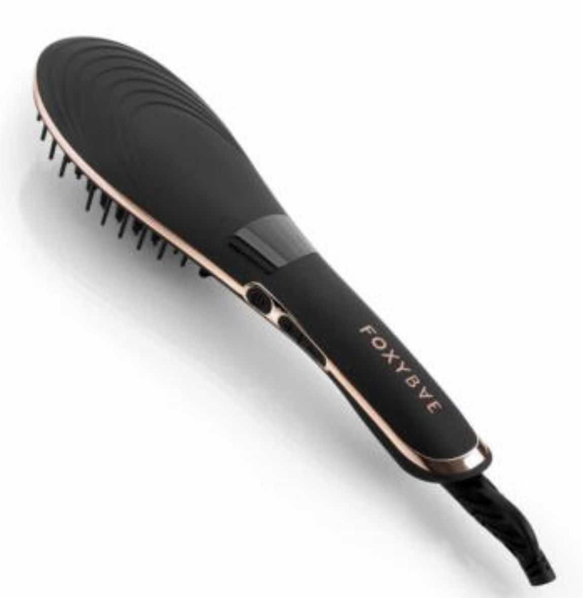 FoxyBae Heated Straightening Brush – Rose Gold / Black