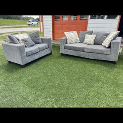 Gray sofa and loveseat, free delivery
