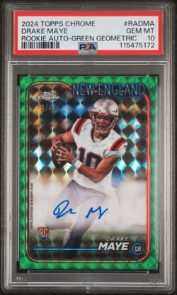 2024 topps chrome drake maye rookie auto /99