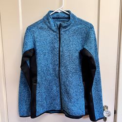 Marc New York Womens Blue heather Sweater Warmup Jacket Athletics