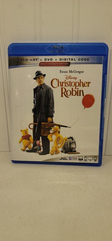 $5 DISNEY BLU RAY MOVIE. CHRISTOPHER ROBIN. BLU RAY ONLY. NO DIGITAL. $5 OR TRADE FOR A MOVIE TITLE I DO NOT ALREADY OWN.