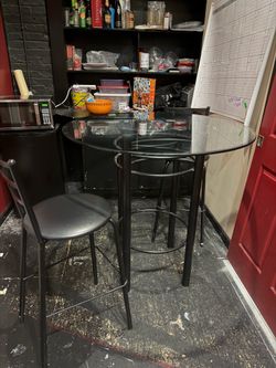 High top glass table for 2