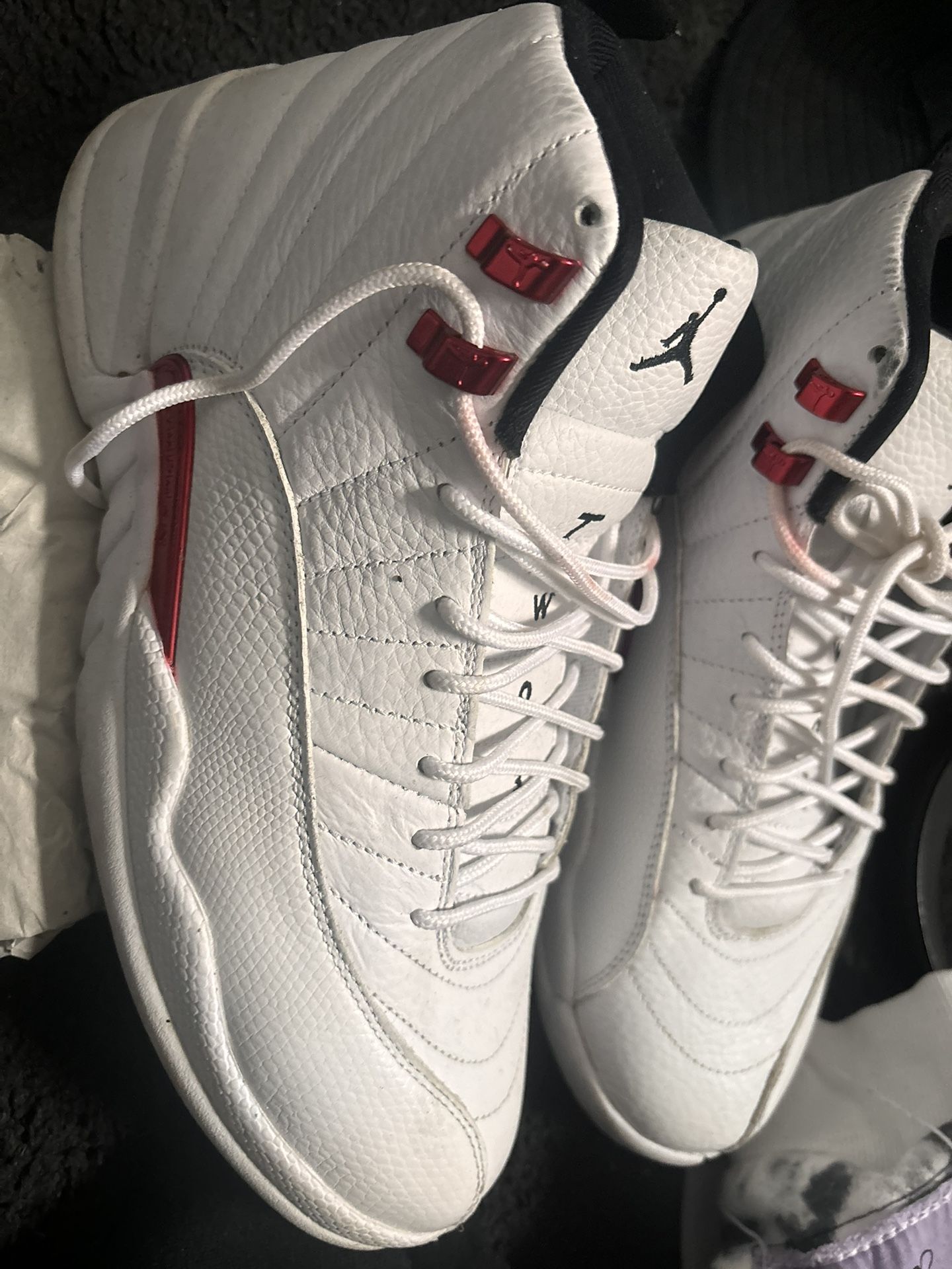 Air Jordan 12s White/Red Sz 10.5
