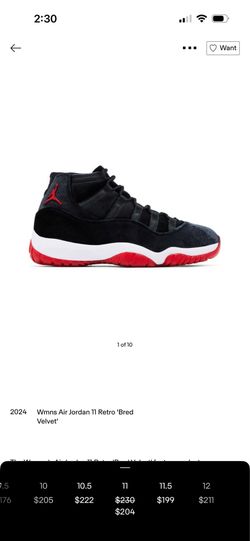 Retro 11 bred $120