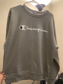 Vintage Y2K Champion Classic Logo Spellout Gray Crew Neck Sweatshirt Size M