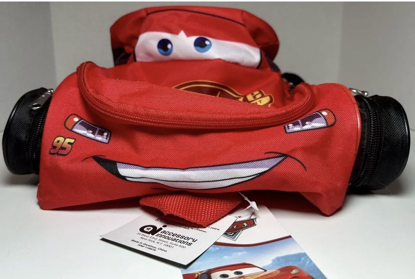 Disney Pixar Lightning McQueen Rust-eze Backpack Red Kids Race Car