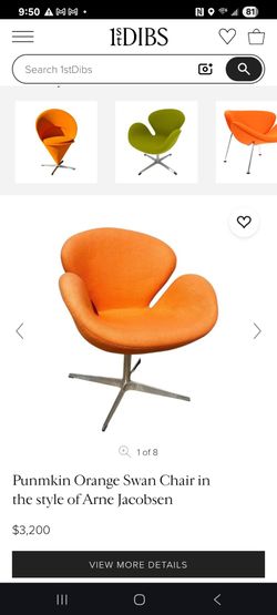 Punmkin Orange Swan Chair - Wool (single)