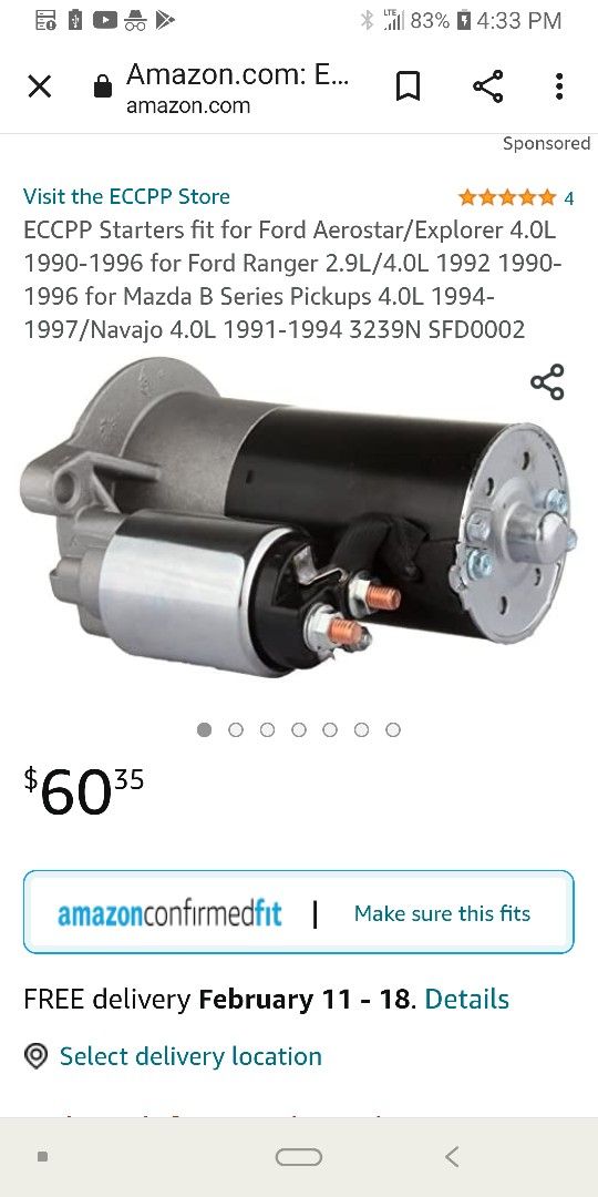 New Car Starter See Pic