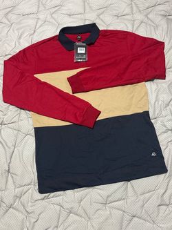 Long Sleeve Color Block Rugby Polo Shirt