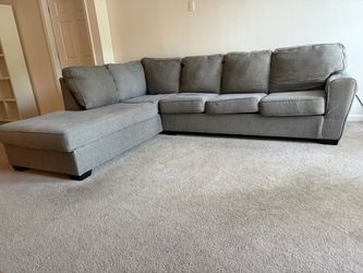 Large gray sectional couch