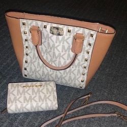 MK MICHAEL KORS PURSE CROSSBODY STRAP & MATCHING WALLET