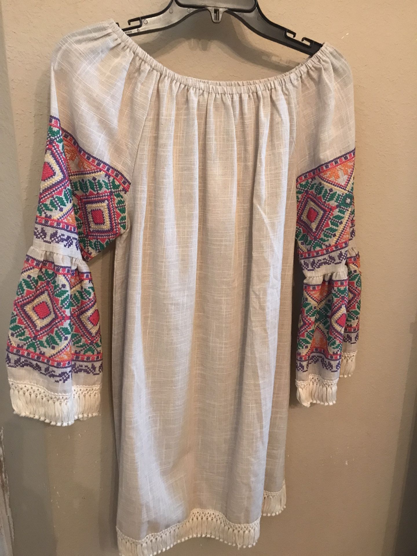 Women’s Dress With Embroidery On The Sleeves