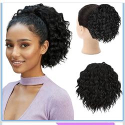 Black Curly Drawstring Ponytail Hair Extension