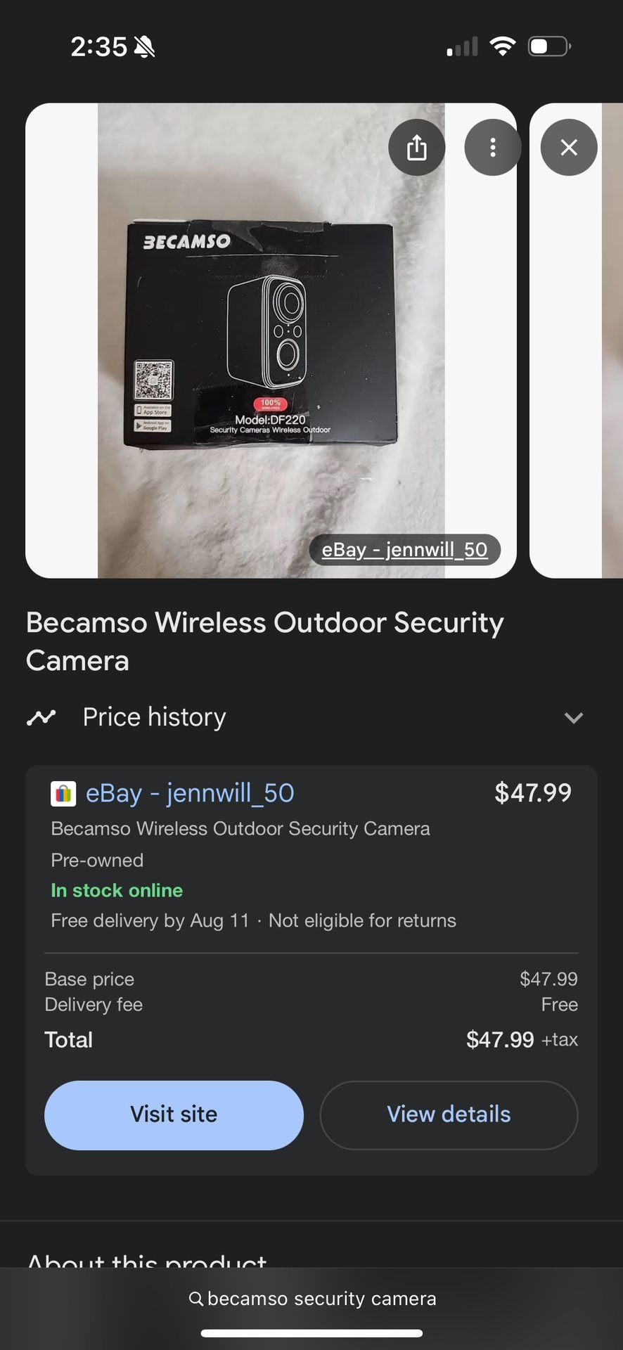Becamso Wireless Outdoors Security Camera