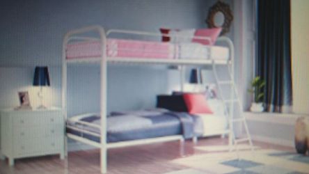 DHP Twin over Twin Metal Bunk Bed, White