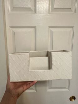 White Faux-Leather Organizer