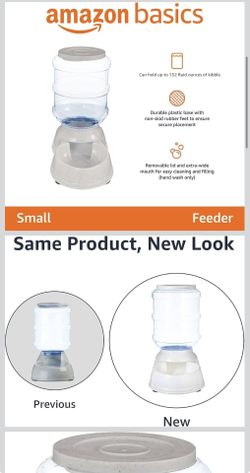 Amazon Basics Gravity Pet Food Feeder for Dogs and Cats, Small, 6-Pound Capacity, Gray