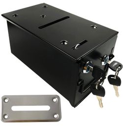 Poker Table Games Cash/Chips Drop Rake Box w/ 2 Keys
