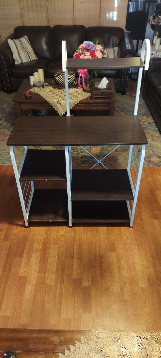 Coffee Bar, Vintage Bakers Rack with 4-Tier Kitchen Shelves $50