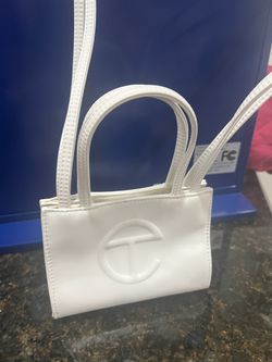 Telfar Unisex Small Mini Tote Shopping Bag White Handbag Crossbody