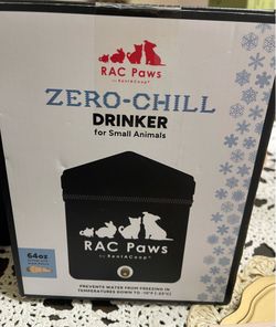 RAC Paws by RentACoop Zero Chill Heated Drinker – 64 oz All-in-One Small Animal Waterer with Heater & Insulated Cover