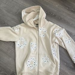 Denim Tears Rhinestone Cotton Wreath Zip Hoodie