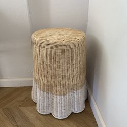 Scalloped Woven Side Table