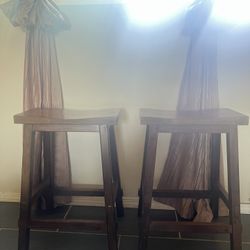 Set of 2 Rustic Bar Stools / Counter Chairs