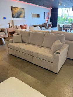Pottery Barn Style Sleeper Sofa | Pull-Out | Beige
