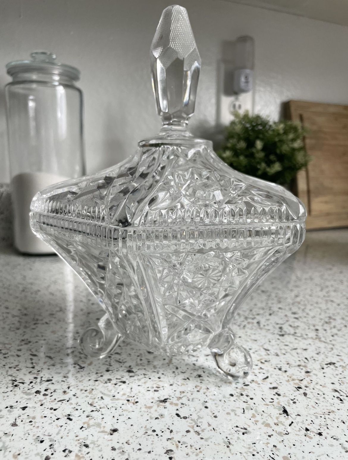 3 Different Pedestal Crystal Candy Dish Storage Decor