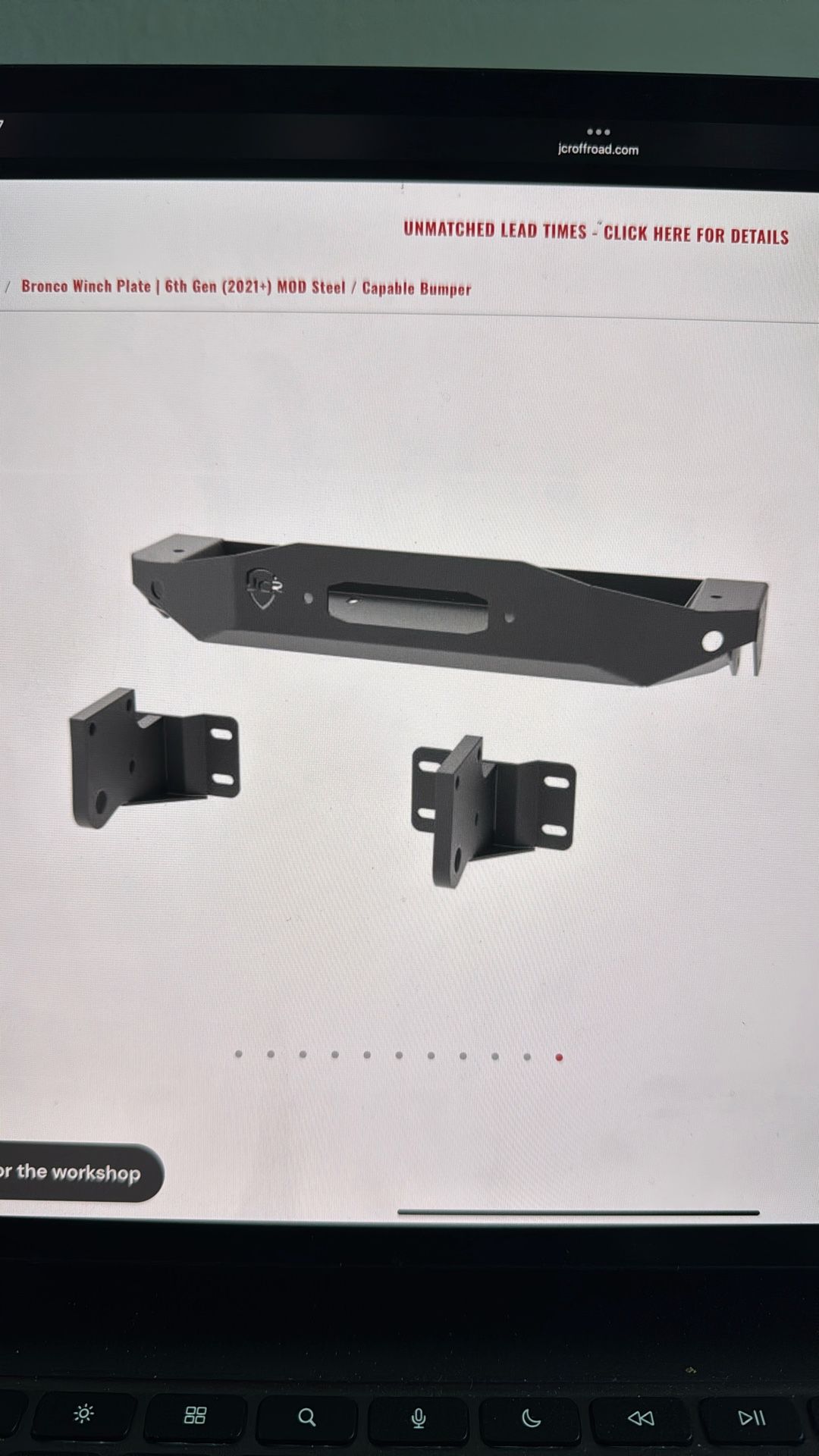 JCR Off Road Bronco Winch Plate and Front Camera Relocator