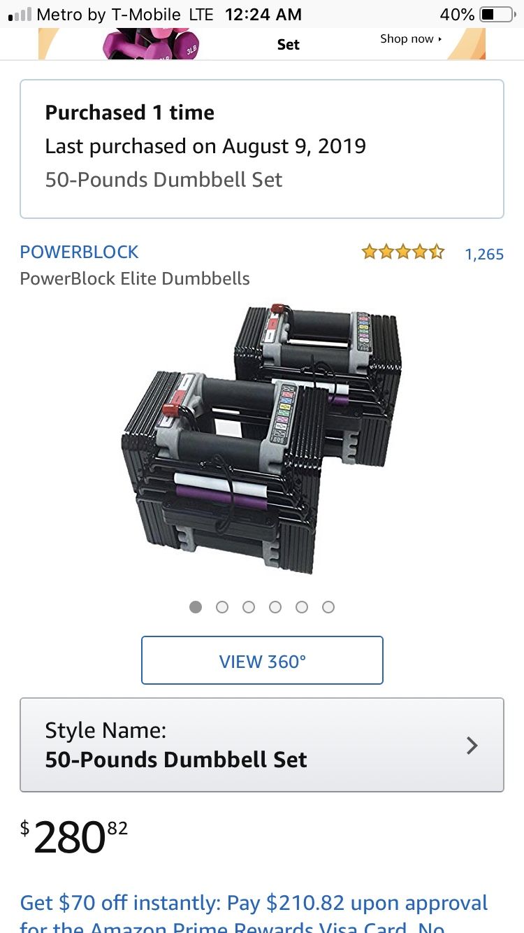 Power block elite dumbbell set