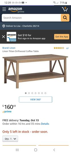 New in box coffee table see pictures for dimensions