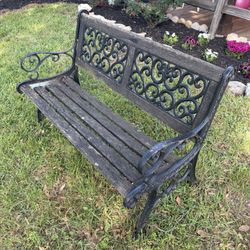 Old Cast Iron and Wood Bench