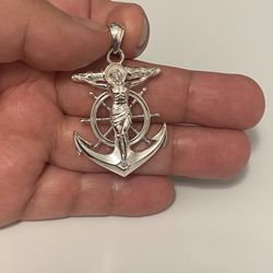 925 Silver Anchor Cross 