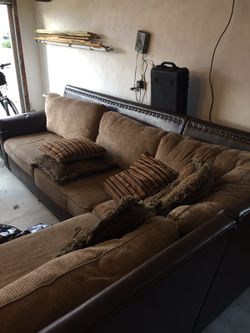 Full Leather L-shape couch