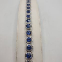 10k Gold Lab Created Sapphire Bracelet