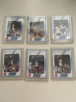 Michael Jordan Set Of 6 Basketball Cards Protected